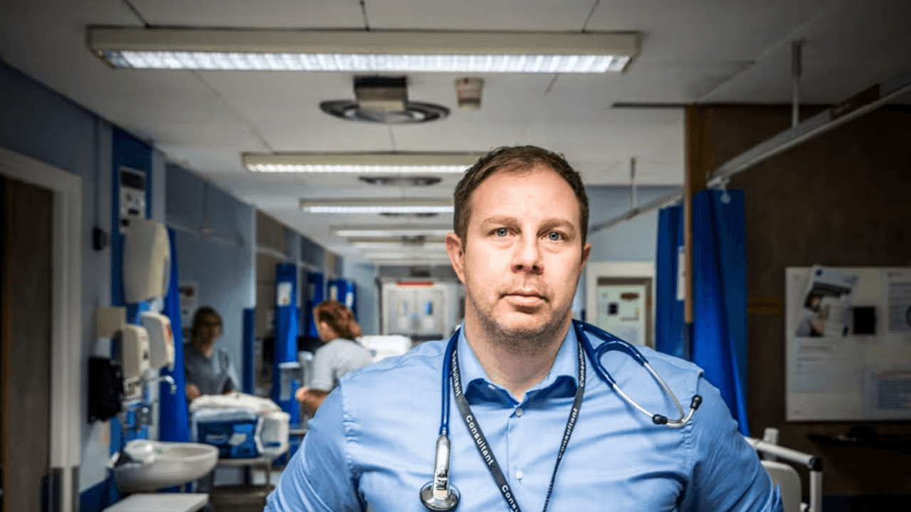 Dr McLoughlin in the emergency department